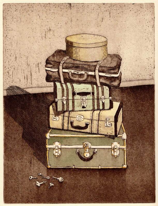 Illustration of a stack of suitcases